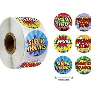 500 Thank you stickers
